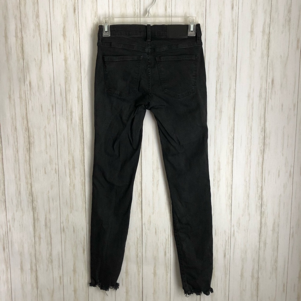 madewell 9” Mid Rise Button Fly Skinny Jeans Black - Picture 10 of 11